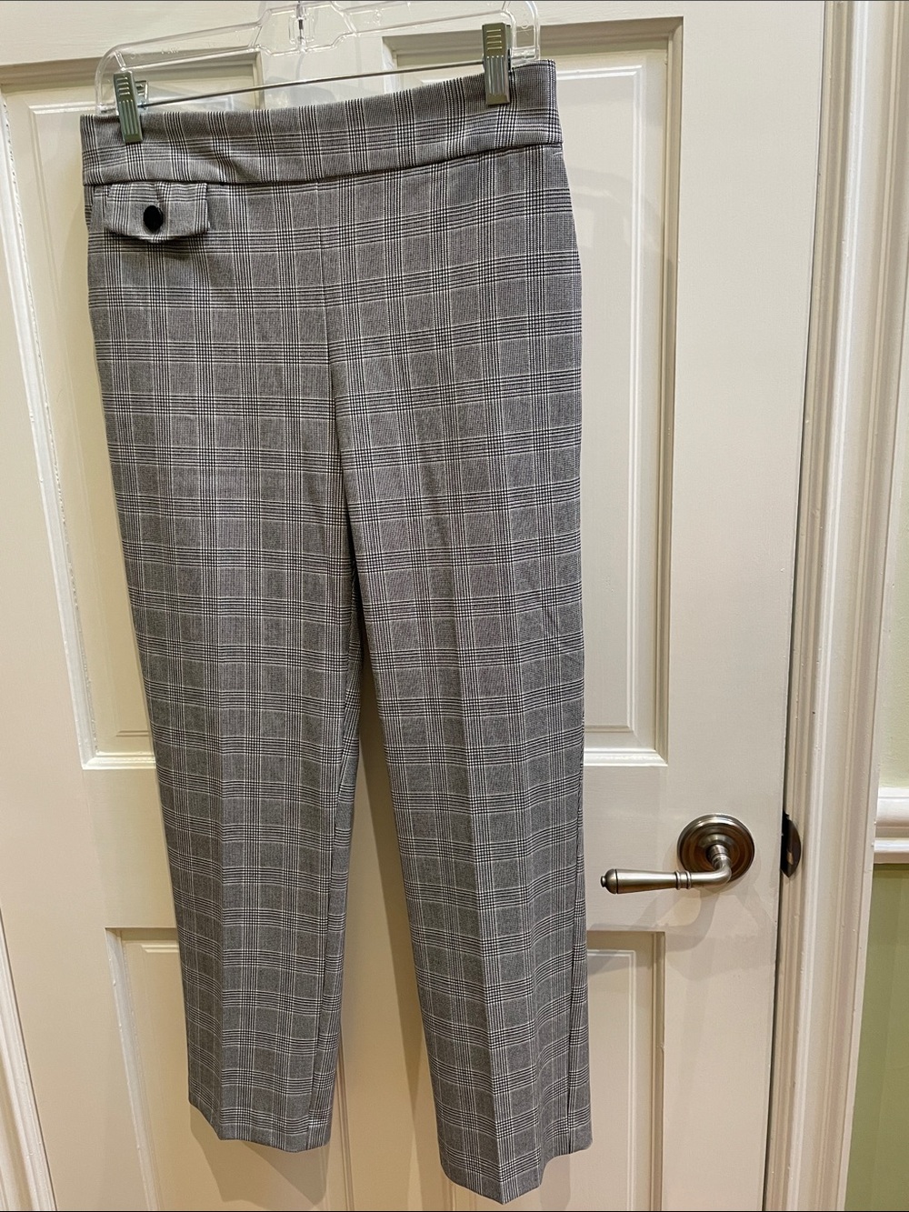 Rachel Zoe Black and White Plaid Elastic Waste Pants Size 8